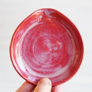 Image of Medium Spoon Rest in Mango Red Glaze, Handmade Pottery, Made in USA