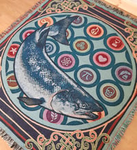 Image 4 of The Salmon Of Knowledge Throw Blanket