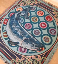 Image 2 of The Salmon Of Knowledge Throw Blanket