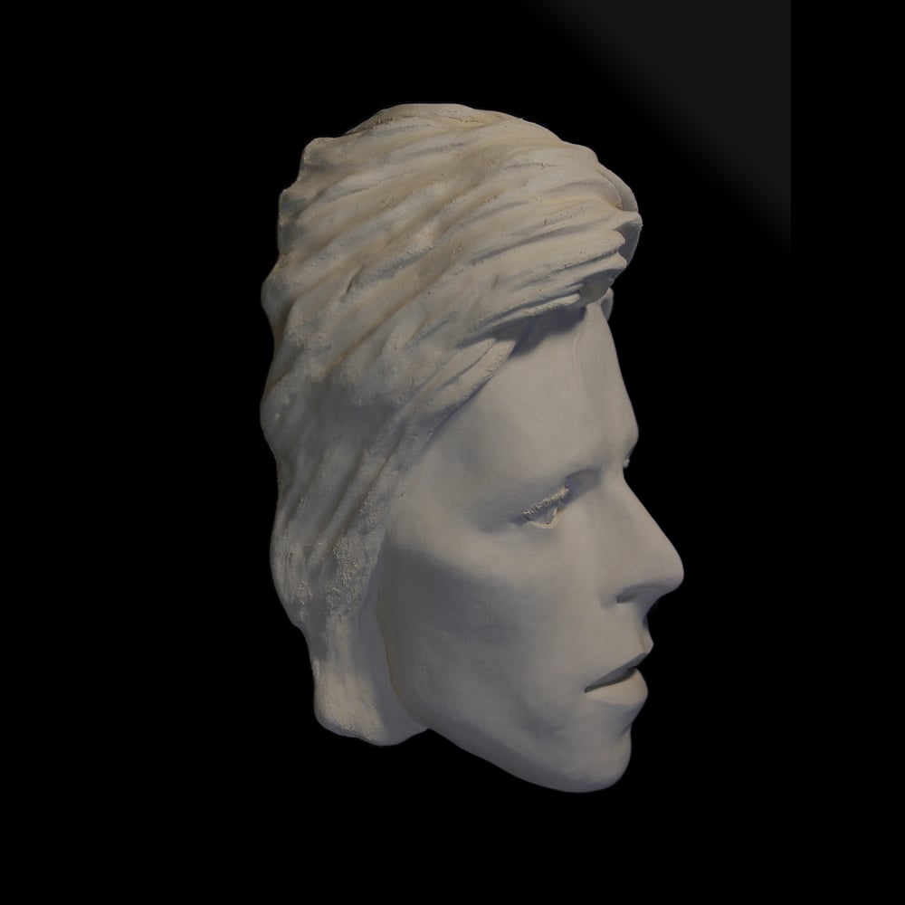 'Ziggy Stardust' White Clay Face Sculpture