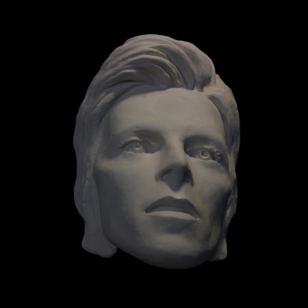 'Ziggy Stardust' White Clay Face Sculpture