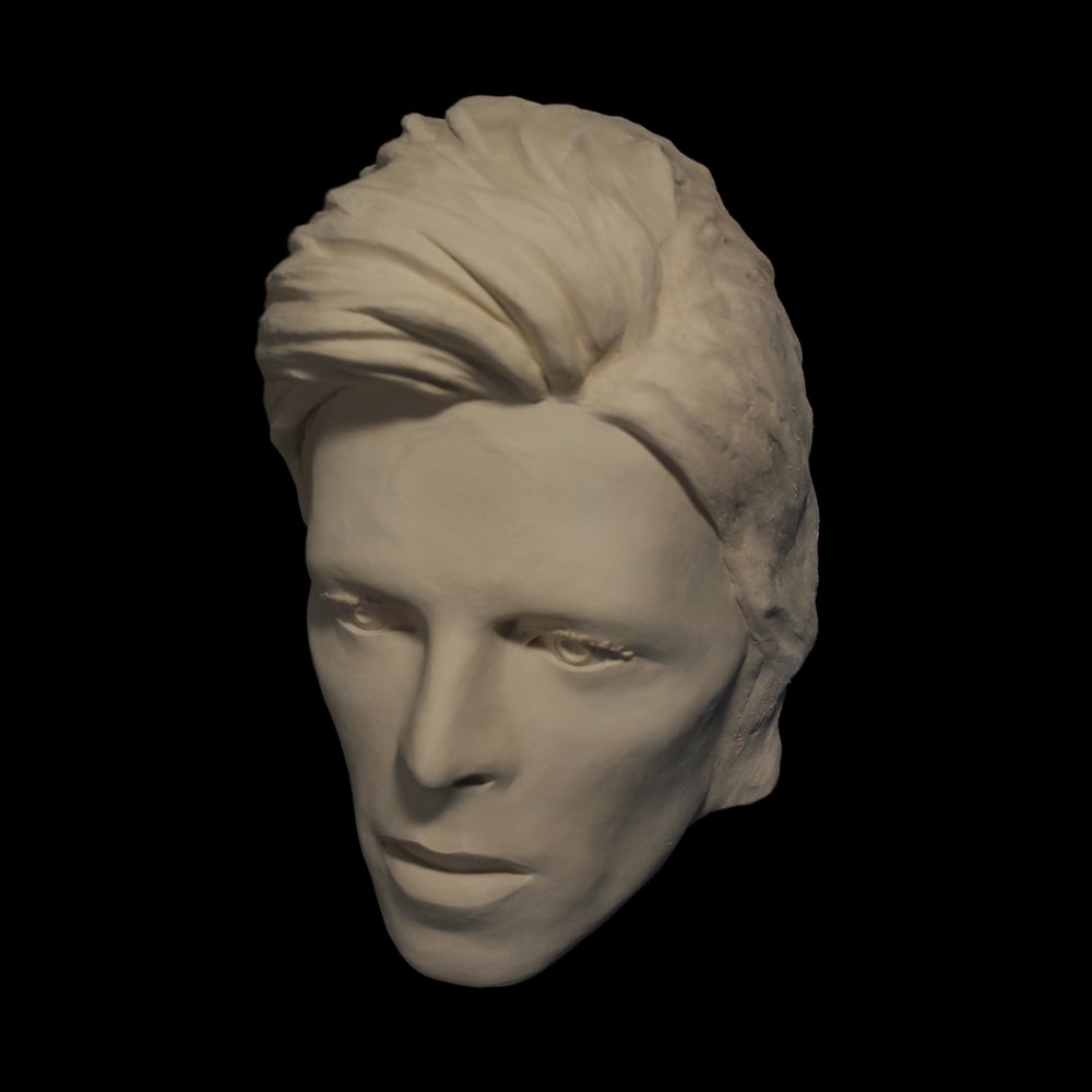 'Ziggy Stardust' White Clay Face Sculpture