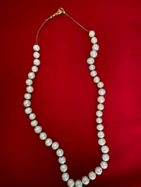 Image 2 of Potato Pearl Necklace on Leather