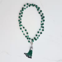 Image 3 of Malachite Necklace with Tassel Charm