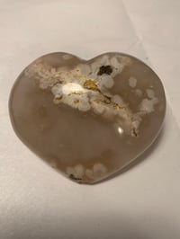 Image 1 of Large Flower Agate Heart