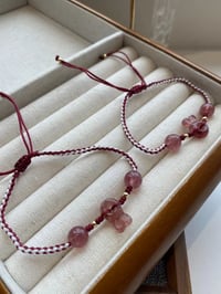 Image 1 of  bunny strawberry quartz bracelet 草莓晶兔兔手绳