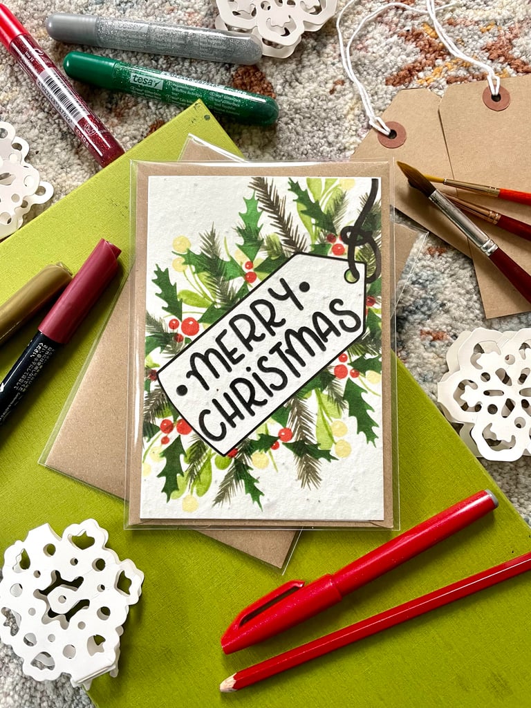 Plantable Seed Card - Merry Christmas Tag