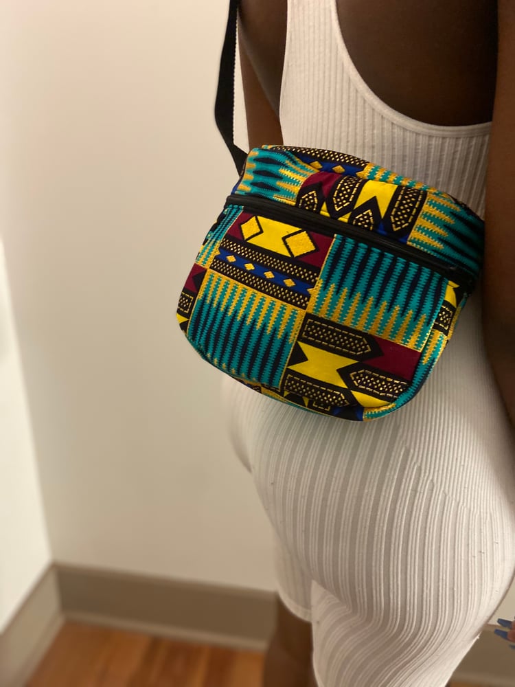 Image of Aqua and Gold Kente 