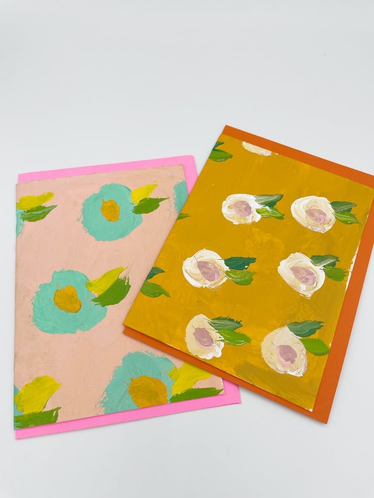 Image of Peach Flower Blank Cards 