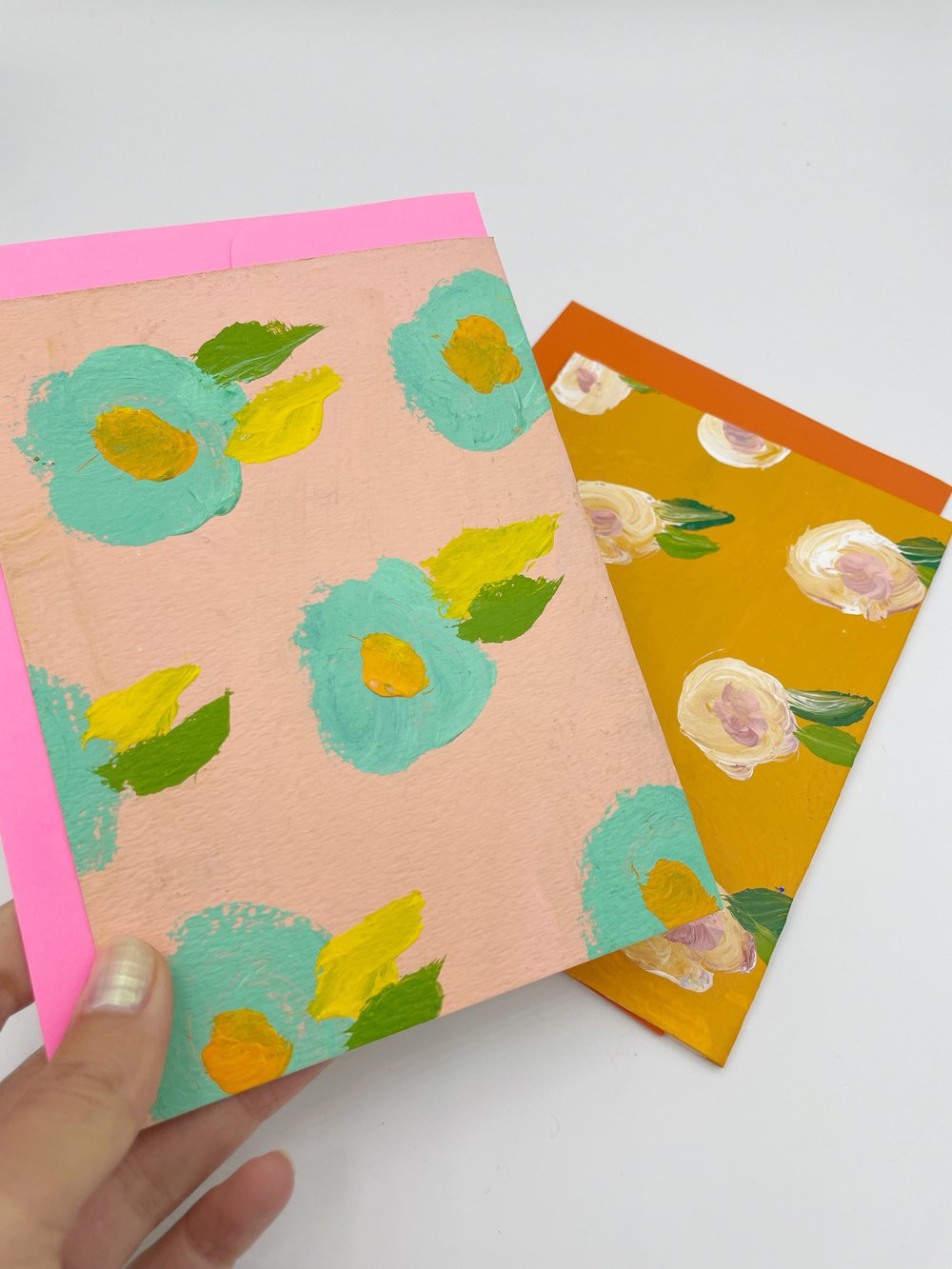 Image of Peach Flower Blank Cards 