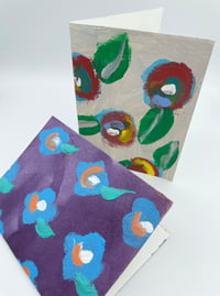 Image 1 of Purple/Grey Floral Blank Cards