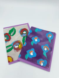 Image 2 of Purple/Grey Floral Blank Cards