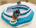Ocean Blue Crocheted Basket