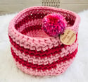 Crocheted Basket Pretty in Pink