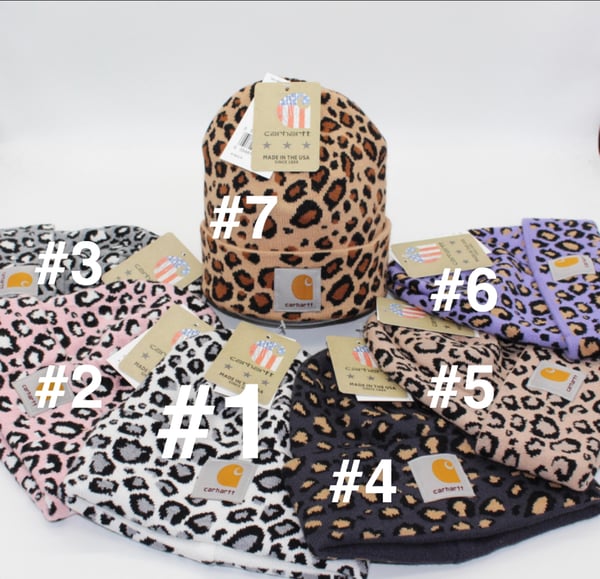 Image of Leopard carhartt beanies