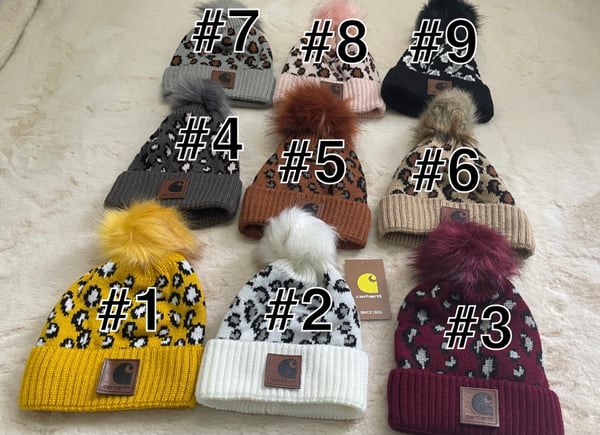 Image of Cheetah beanie carhartts 