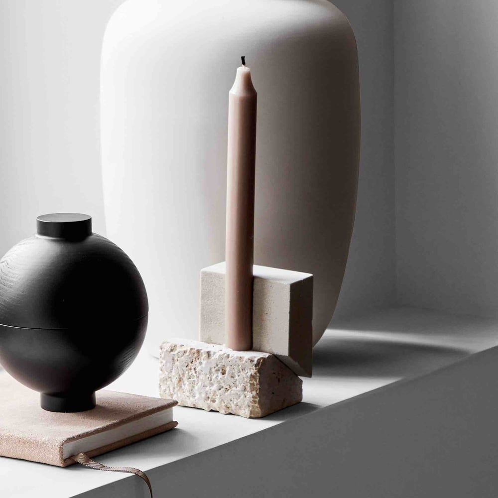 Image of Black Wooden sphere pot by Kristina Dam