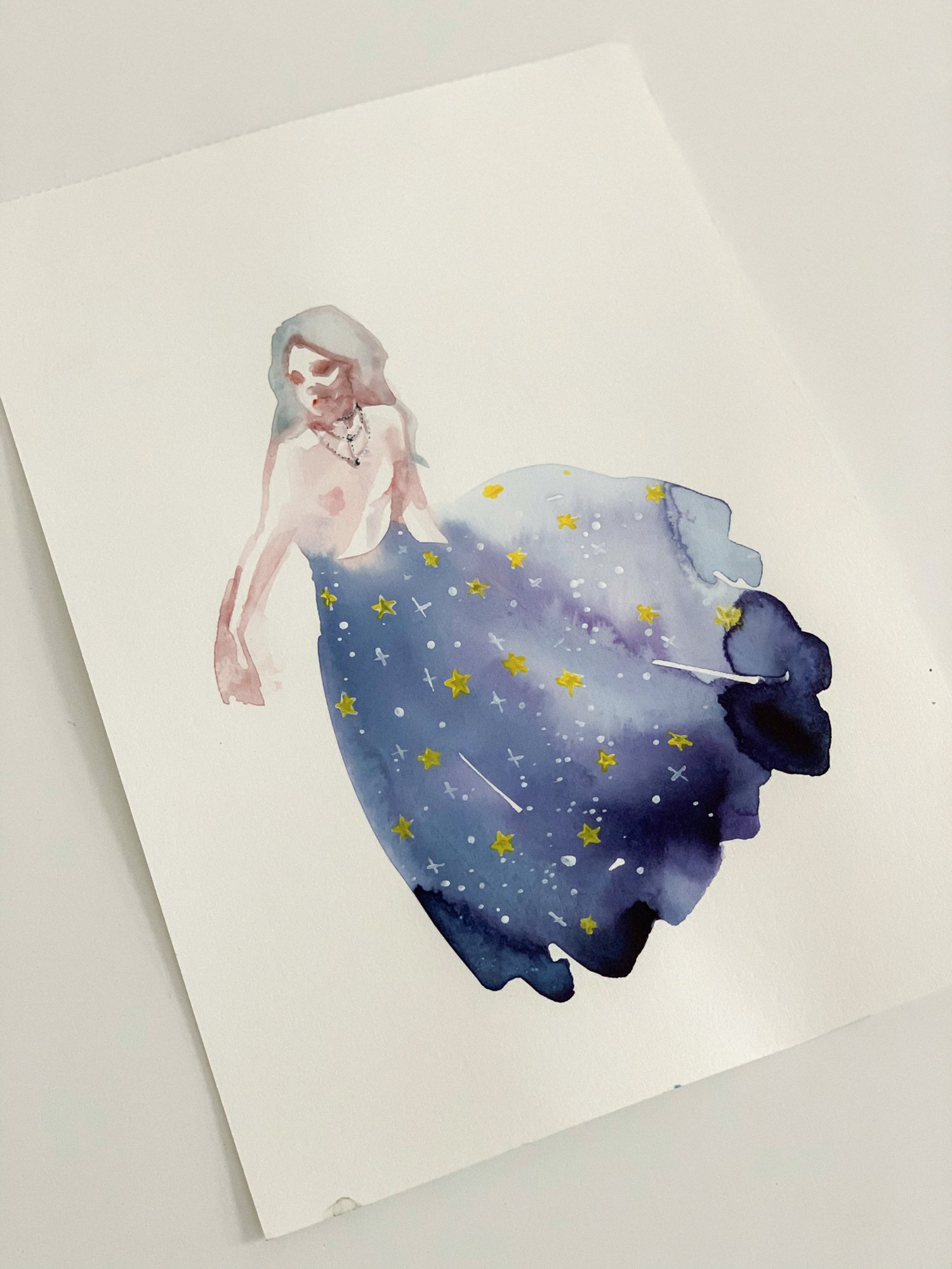 Agnes-Cecile starry girl sketch II (21x29 cm)