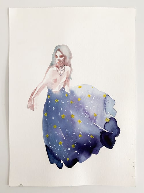 Image of starry girl sketch II