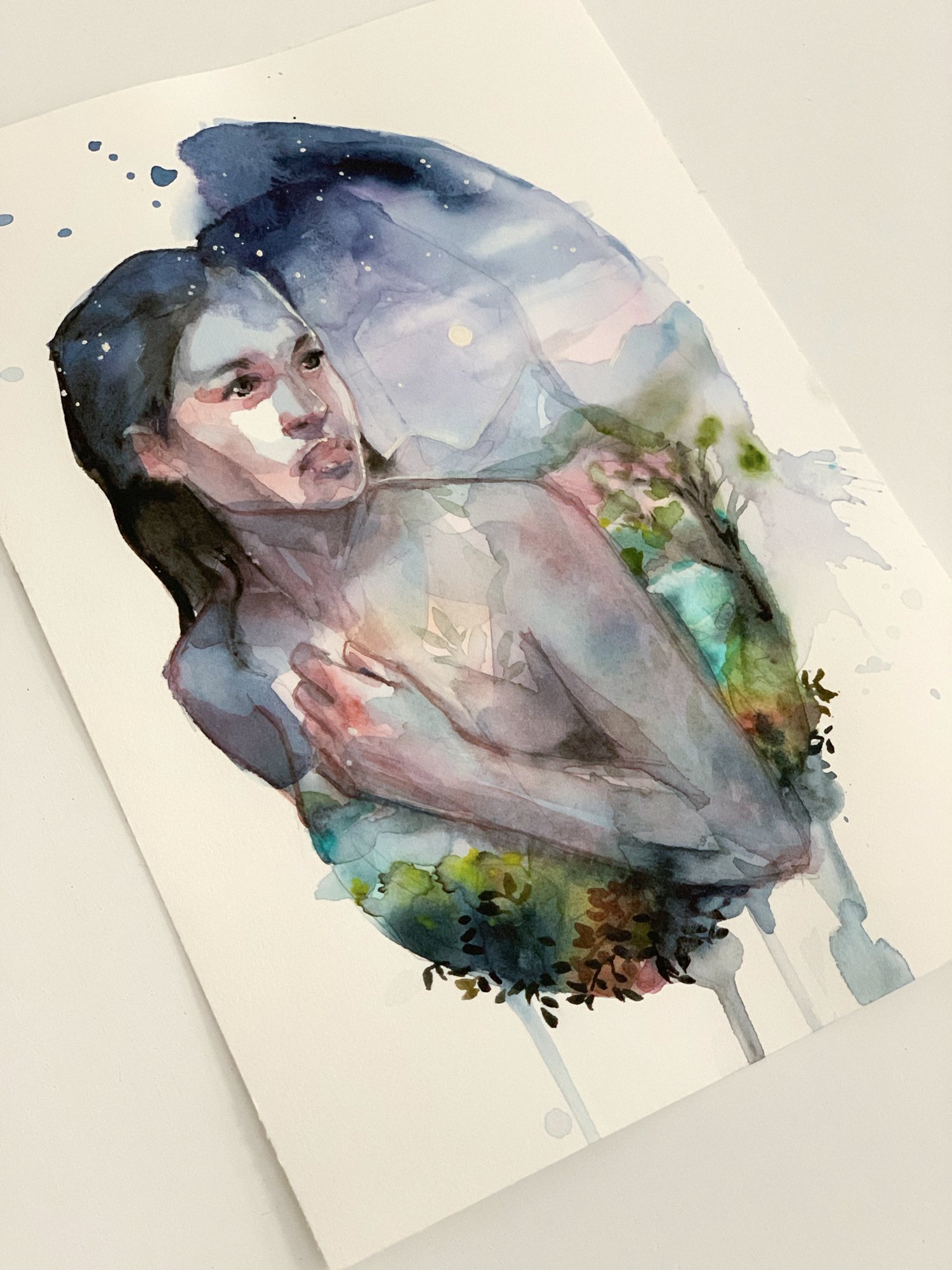 Agnes-Cecile evening landscape sketch (18x25 cm)