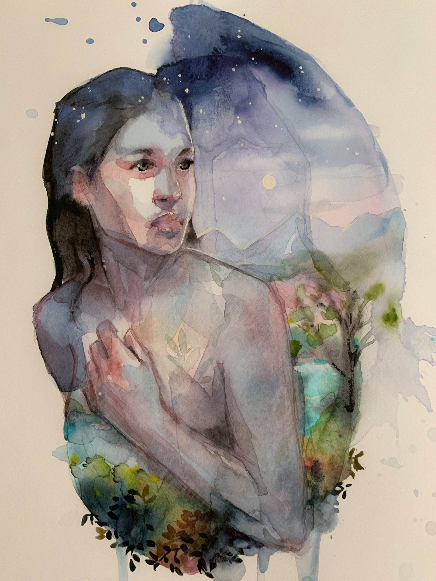 Agnes-Cecile evening landscape sketch (18x25 cm)