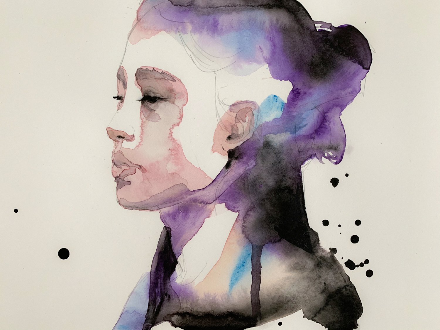 Agnes-Cecile purple sketch (25x18 cm)
