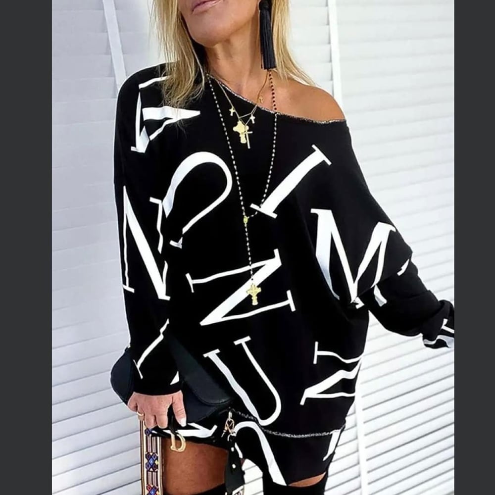 Image of BOLD LETTER SWEATSHIRT DRESS