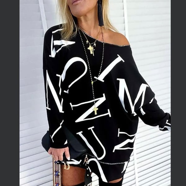 Image of BOLD LETTER SWEATSHIRT DRESS