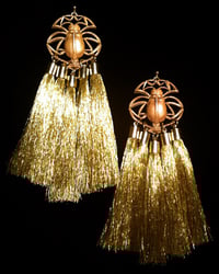 Image 3 of INSECTORUM x Long METALLIC TASSLE Earrings