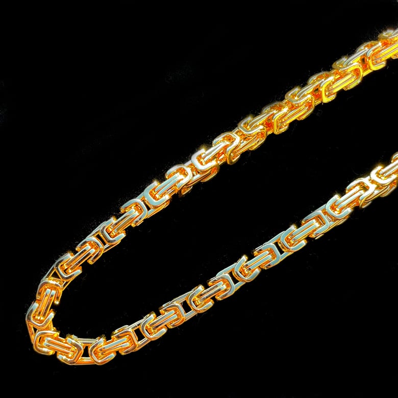 Image of 4 MM Byzantine 18 kt Gold-Plated Chain
