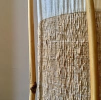 Image 4 of Bamboo, Rattan and Cotton Mid-Century Lamp in the Style of Louis Sognot