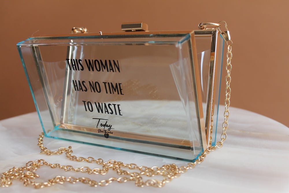 Image of This Woman Has No Time to Waste  Sky Blue Bag
