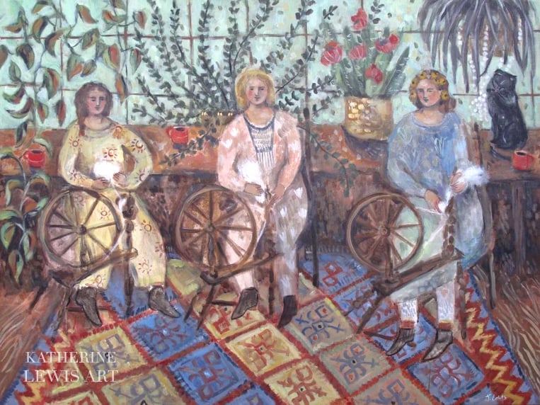 Image of The Spinners | 48x36 Original on canvas