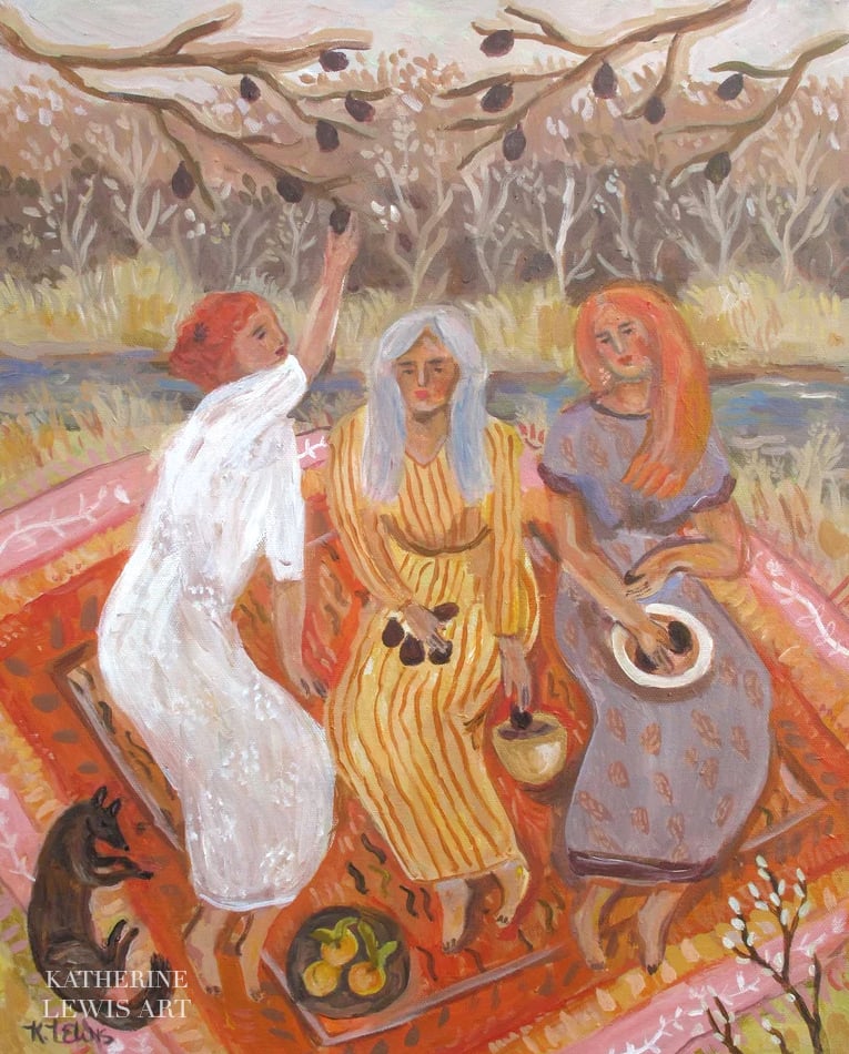 Image of River Picnic | 16x20 Original acrylic on canvas