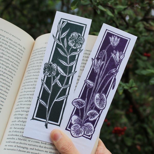Image of Floral Lino Bookmarks