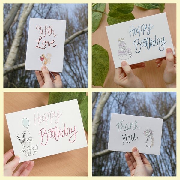 Image of Paper Embroidered Greeting Cards