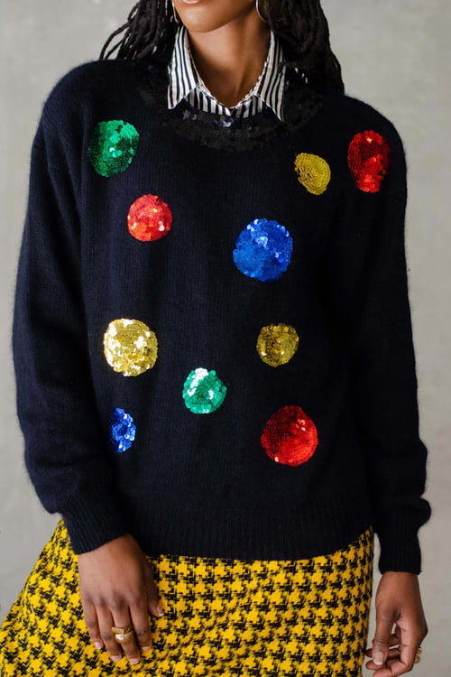 Image of Vintage Bonita Colorful Sequin Circles Sweater