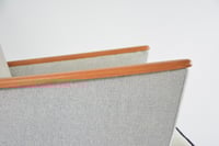 Image 4 of Fauteuil carré bleu crème chiné