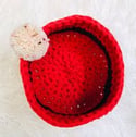 Crocheted Basket in Red and Black