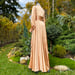 Image of Gold "Beverly" Dressing Gown w/ Crystal Button Cuffs