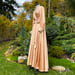 Image of Gold "Beverly" Dressing Gown w/ Crystal Button Cuffs