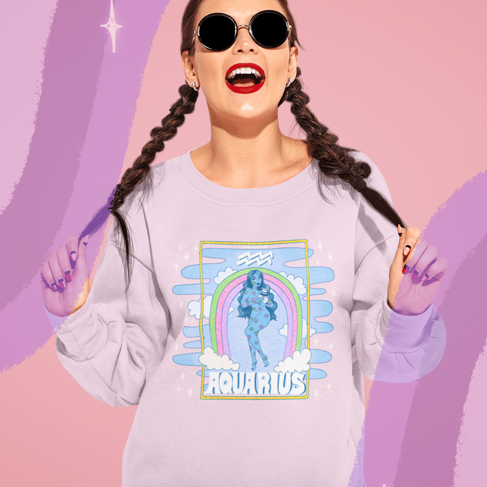 Image of AQUARIUS PULP ASTROLOGY SWEATSHIRT