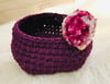 Deep  Purple Crocheted Basket