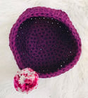 Deep  Purple Crocheted Basket