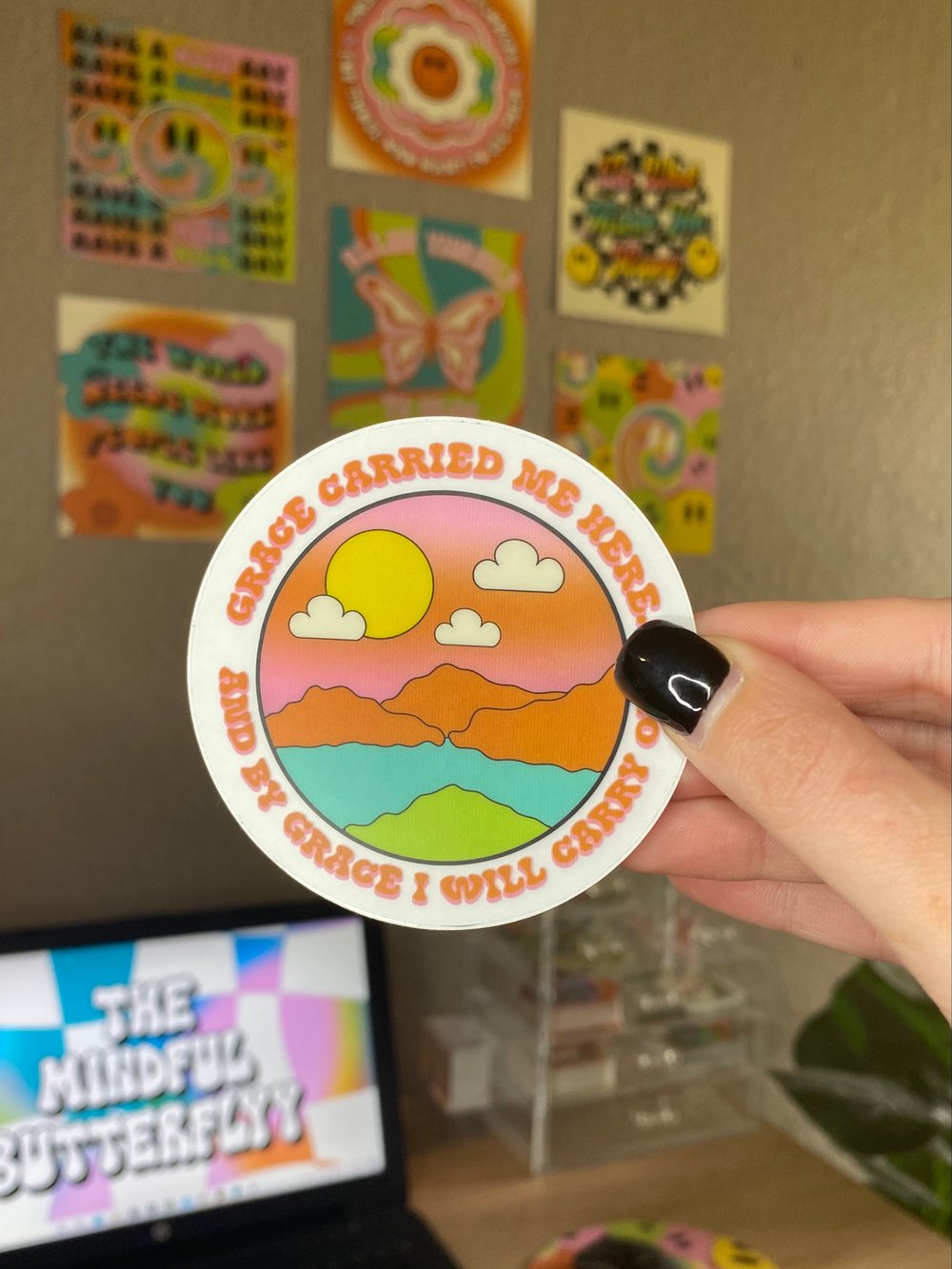 GRACE CARRIED ME HERE STICKER