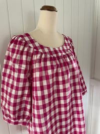 Image 2 of The Hot Pink Check Smock Top