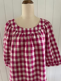Image 3 of The Hot Pink Check Smock Top