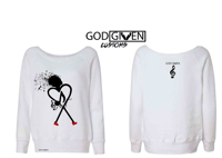 MUSIC HEAD LADIES SHOULDER CUT SWEATSHIRT 