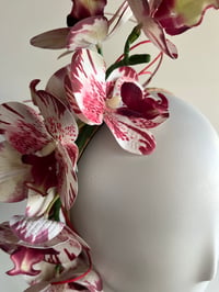 Image 4 of Deep pink and white orchid headpiece