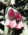 DREAM GLITTER x TASSLE Earring - Rose Pink